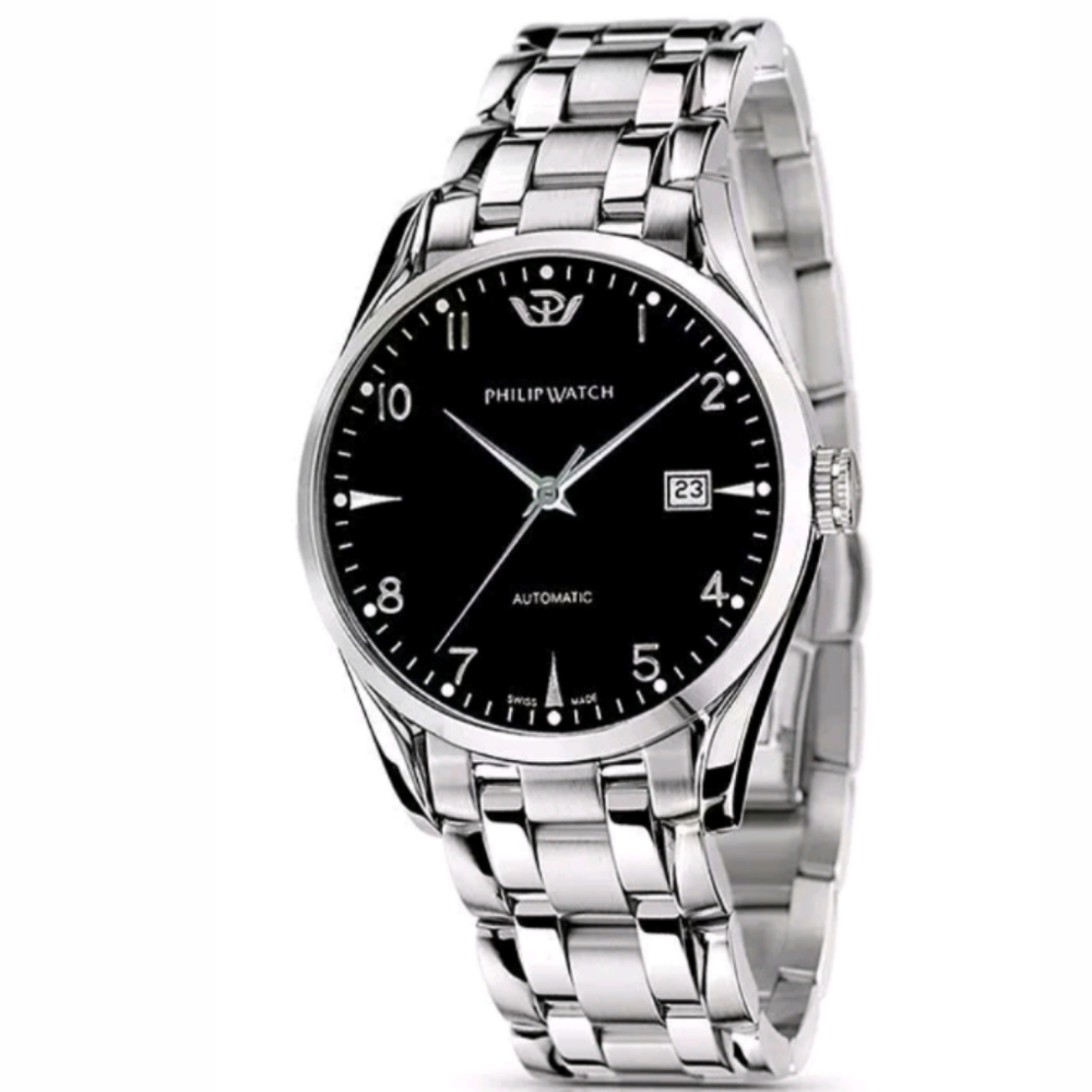 Philip Watch Stainless Steel Automatic Black Dial Swiss Made Watch 8223680025